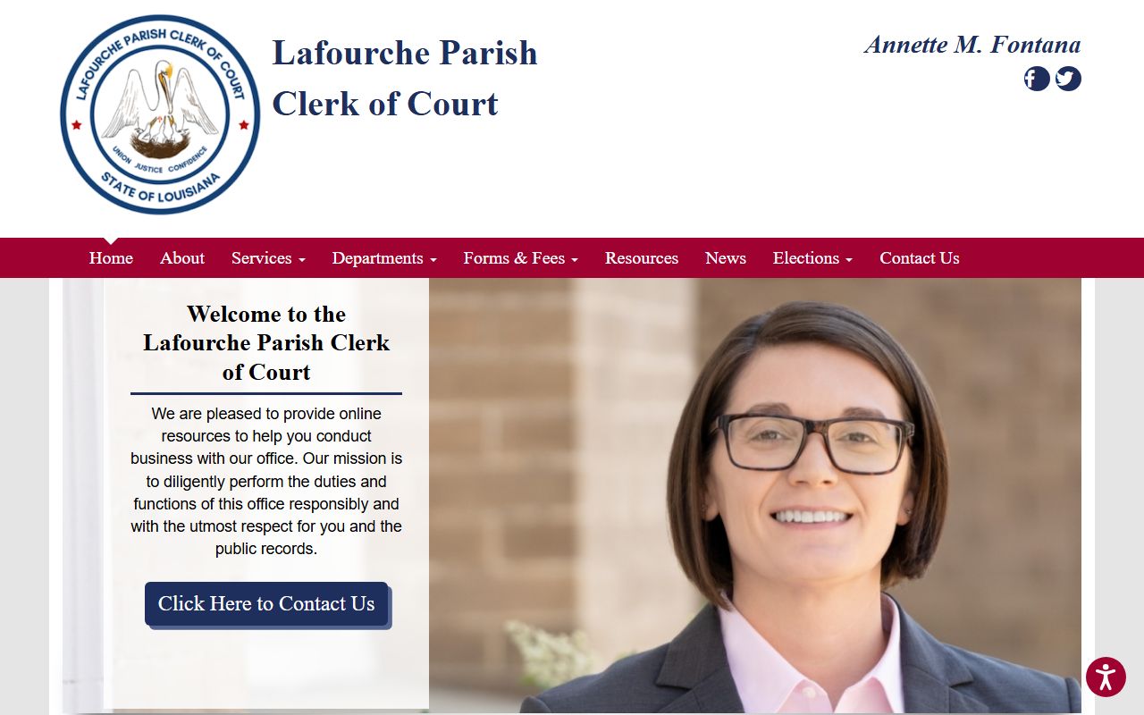 Lafourche Parish Clerk of Court main website for marriage license information