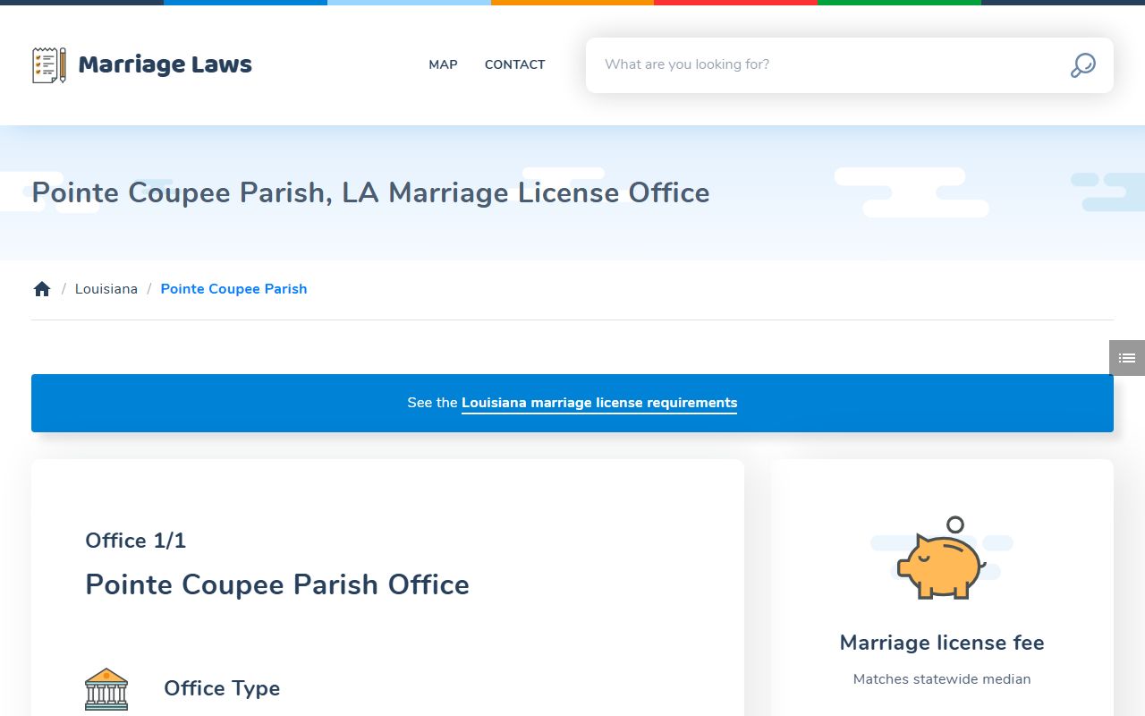 Pointe Coupee Parish marriage laws and requirements